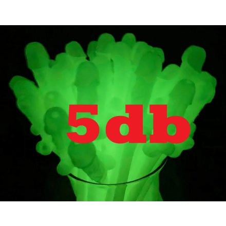Szívószál GLOW sötétben világítós fütyis 5db