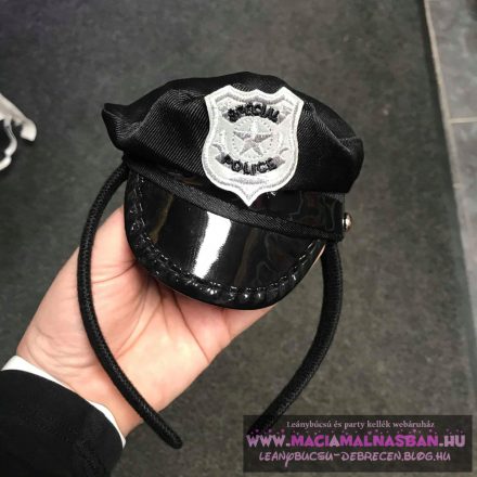 POLICE Rendőr sapka hajráfos MINI fekete