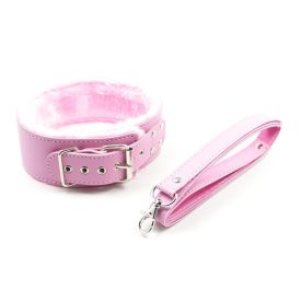 Miya Fétish nyakörv+póráz PINK rózsaszín
