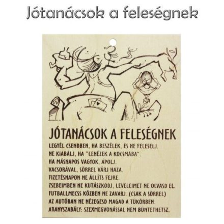 Fatábla Jótanácsok Feleségnek