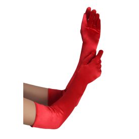 LONG SATIN RED GLOVES piros hosszú szatén kesztyű
