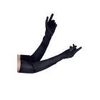 LONG SATIN BLACK GLOVES fekete hosszú szatén kesztyű