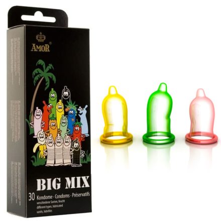 Amor BIG MIX színes ízesített vegyes gumióvszer 30 db