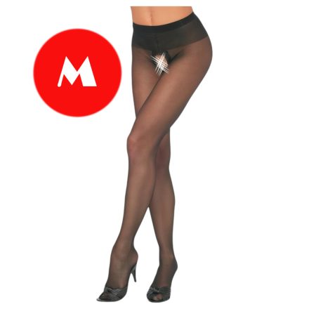 Cottelli - Nyitott nylon harisnyanadrág fekete M