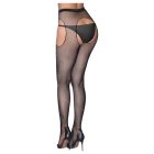 Cottelli Legwear - nyitott, csillogó harisnya - fekete (S-L)