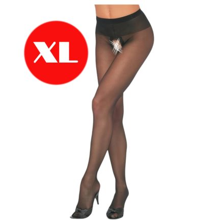 Cottelli - Nyitott nylon harisnyanadrág fekete XL