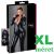 Cottelli fényes hosszúujjú overall fekete XL Plus Size méret
