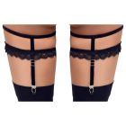 Cottelli - díszes harisnyakötő combszíj (fekete) S/M