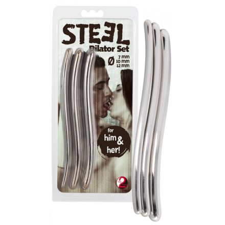 STEEL Dilator acél húgycsőtágító dildó szett (3db)