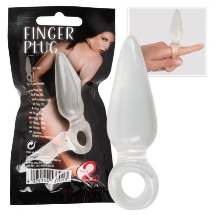 Finger Plug - análujj dildó (áttetsző)