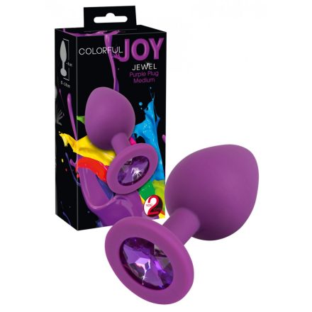 Colorful JOY lila köves plug