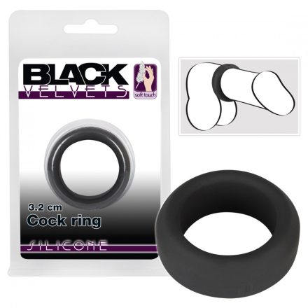 Black Velvet - vastagfalú péniszgyűrű (3,2cm) - fekete