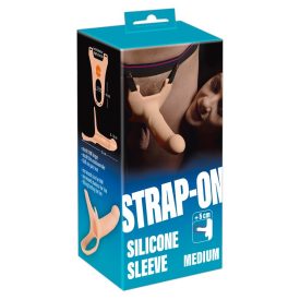   Strap-on - felcsatolható, üreges dildó (közepes) - natúr