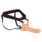 Strap-on - felcsatolható, üreges dildó (közepes) - natúr