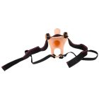 Strap-on - felcsatolható, üreges dildó (közepes) - natúr