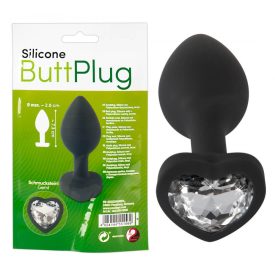   You2Toys Silicone Butt Plug - fehér köves, szíves anál dildó