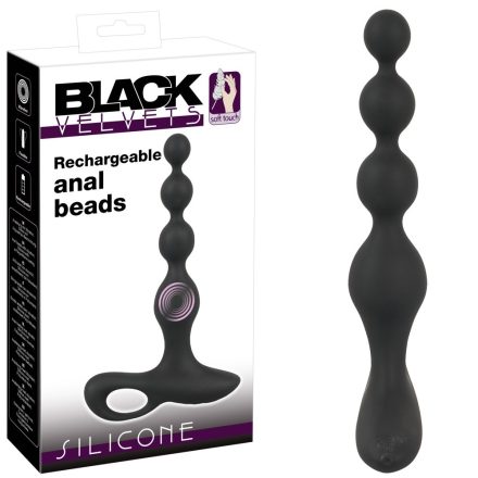 Black Velvet - akkus, vízálló, gyöngyös anál vibrátor (fekete)