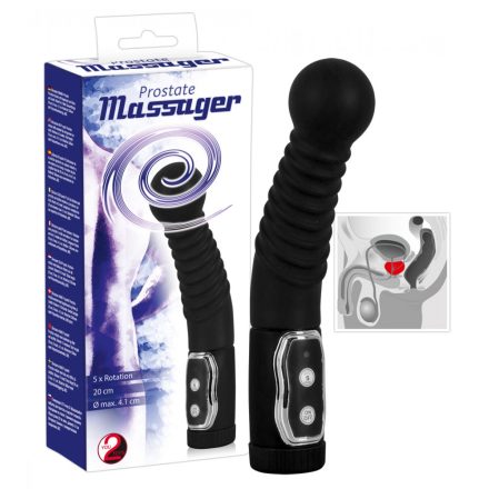 Prostate massager - forgó prosztata vibrátor (fekete)