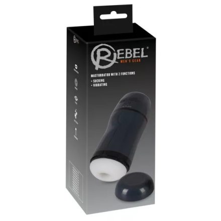 REBEL - 2IN1 SZÍVÓ, VIBRÁLÓ MASZTURBÁTOR (FEKETE)