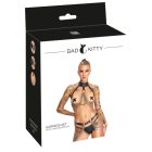 Bad Kitty - 3 részes harness szett mell- és csípőpánttal - fekete (S-L)