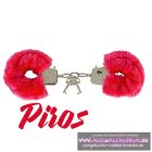 Piros bilincs extra erős fém plüss borítással