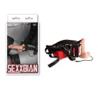 SEXXBIAN 6" VIBRATING DONG & HARNESS felcsatolható vibrátor