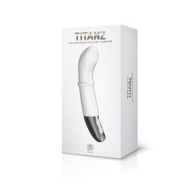   TITANZ 7" SILICONE RECHARGEABLE VIBRATOR IN IVORY WHITE multifunkciós g-pont vibrátor