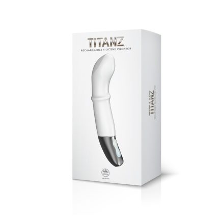 TITANZ 7" SILICONE RECHARGEABLE VIBRATOR IN IVORY WHITE multifunkciós g-pont vibrátor