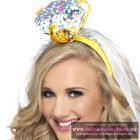 DIAMOND Lánybúcsú fátyol GYÉMÁNT GYŰRŰ korona ajándékokkal