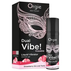   Orgie Dual Vibe - unisex folyékony vibrátor - Eper - Gin Tonic (15ml)