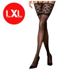 Obsessive Leticia - széles csipkés fekete combfix L/XL