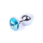 Jewellery Silver PLUG- Light Blue fém popsidugó