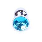 Jewellery Silver PLUG- Light Blue fém popsidugó