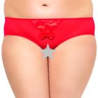 SLC2466 Plus Size nyitott piros csipkebugyi XXL