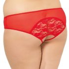 SLC2466 Plus Size nyitott piros csipkebugyi XXL