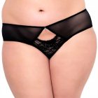 SLC2468 Plus Size nyitott fekete csipkebugyi XXXL