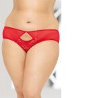 SLC2468 Plus Size nyitott piros csipkebugyi XXL