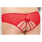 SLC2468 Plus Size nyitott piros csipkebugyi XXL