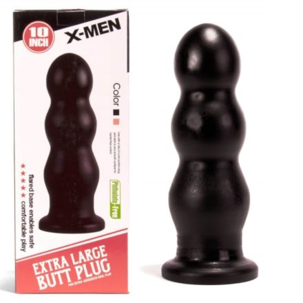X-MEN - 10" gömbös Butt Plug (fekete)
