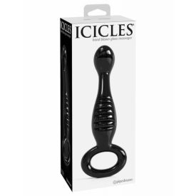 ICICLES NO. 68 fekete üveg dildo 