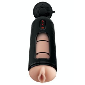   Vibrating Mega Milker Light/Black vibrációs, szorító maszturbátor