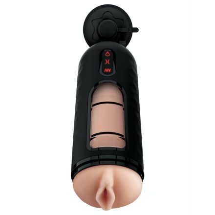 Vibrating Mega Milker Light/Black vibrációs, szorító maszturbátor