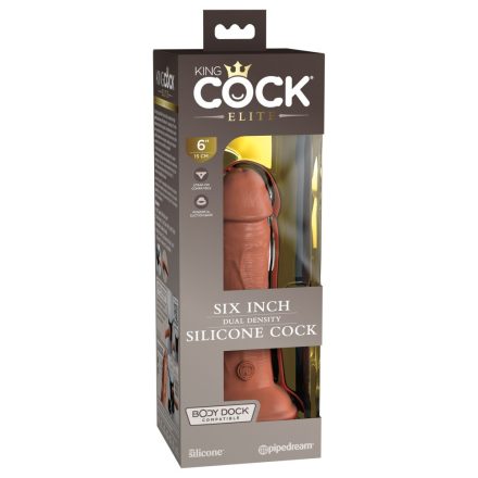 6" Dual Density Vibrating Silicone Cock Tan realisztikus akkumulátoros vibrátor