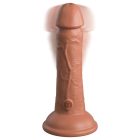 6" Dual Density Vibrating Silicone Cock Tan realisztikus akkumulátoros vibrátor