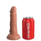 6" Dual Density Vibrating Silicone Cock Tan realisztikus akkumulátoros vibrátor