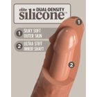 6" Dual Density Vibrating Silicone Cock Tan realisztikus akkumulátoros vibrátor
