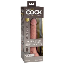   7" Dual Density Vibrating Silicone Cock with Remote Light realisztikus vibrátor