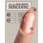 8" Dual Density Vibrating Silicone Cock Light tölthető, realisztikus vibrátor