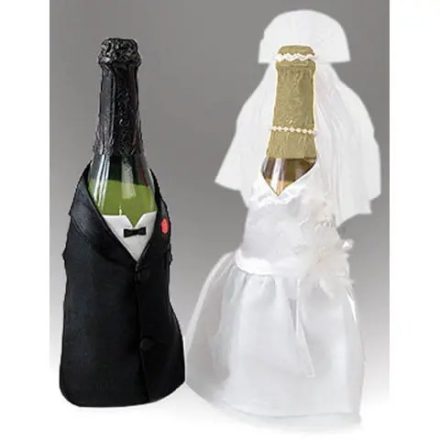 Esküvői pezsgősüveg ruha szett (2db/cs)