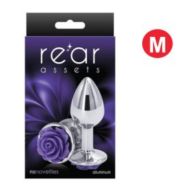 NSTOYS - ezüst plug, lila rózsa dísszel (közepes)